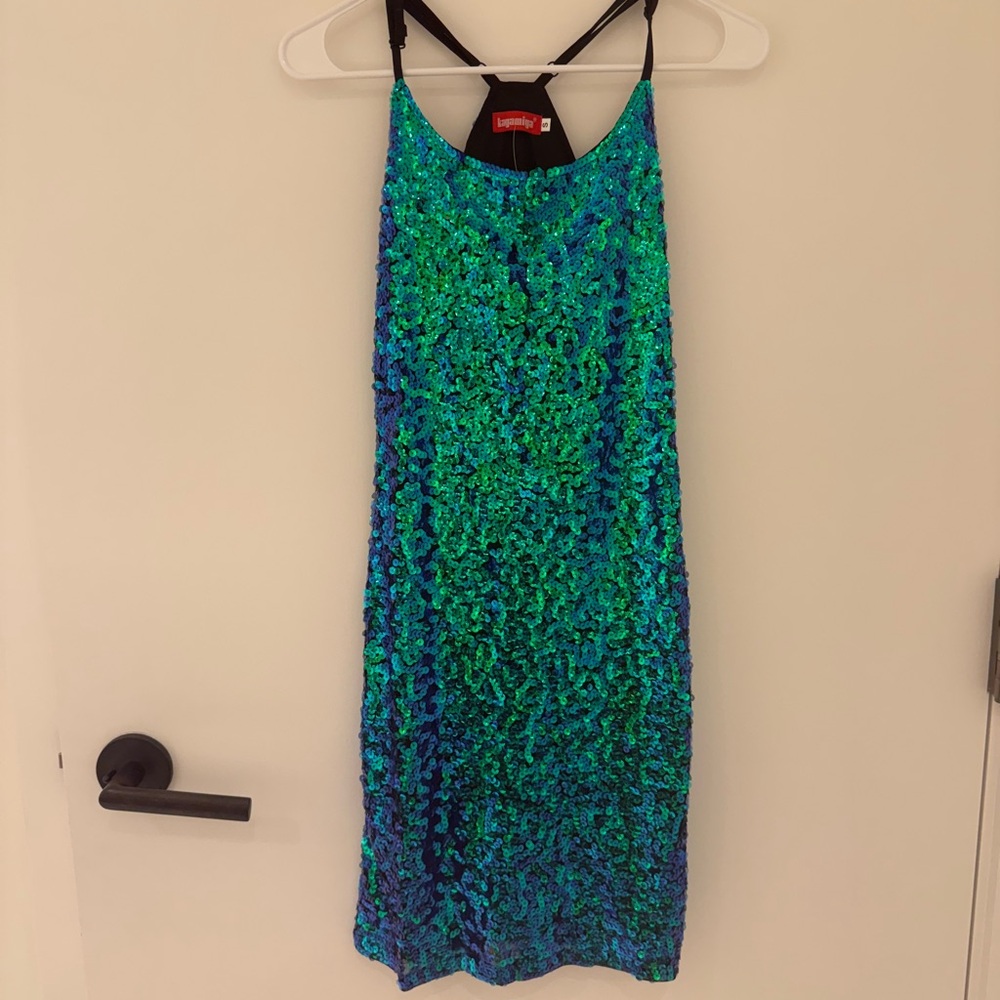 Sequined mermaid blue/green dress